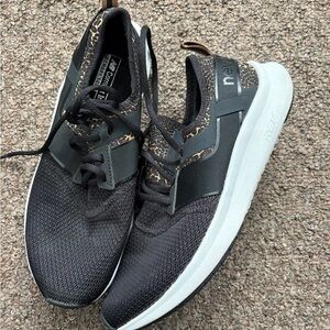 New Balance Black and Brown Sneakers with Leopard Print